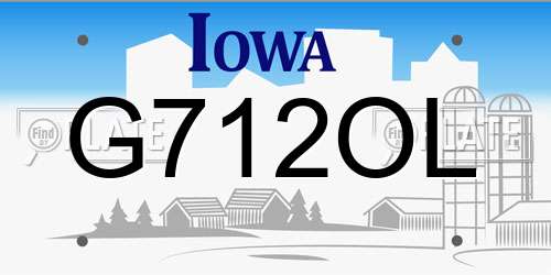 G712OL Iowa License Plate