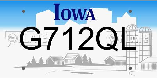 G712QL Iowa License Plate