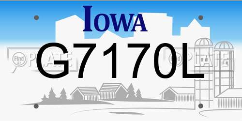 G7170L Iowa License Plate