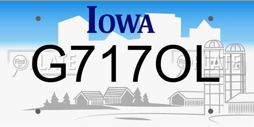 G717OL Iowa License Plate