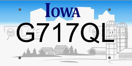 G717QL Iowa License Plate