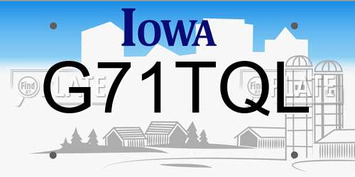 G71TQL Iowa License Plate