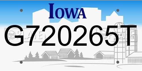 G720265T Iowa License Plate