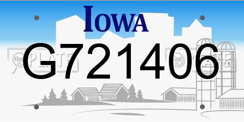 G721406 Iowa License Plate