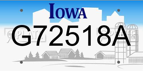 G72518A Iowa License Plate