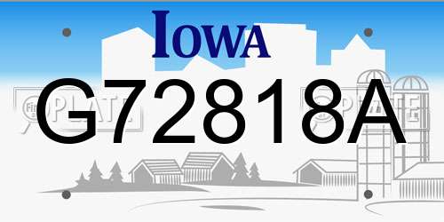 G72818A Iowa License Plate
