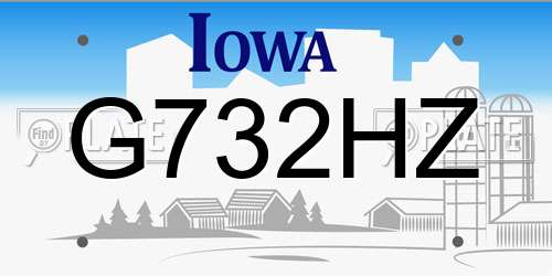 G732HZ Iowa License Plate