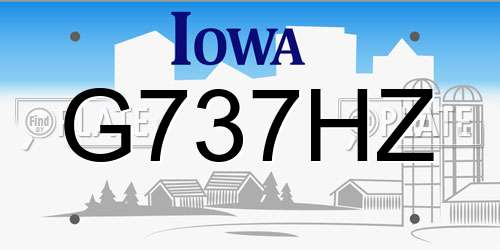 G737HZ Iowa License Plate
