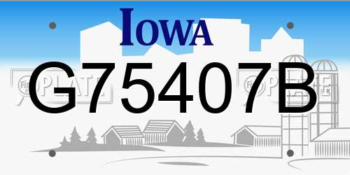 G75407B Iowa License Plate
