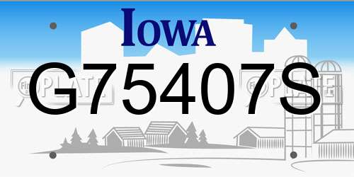 G75407S Iowa License Plate