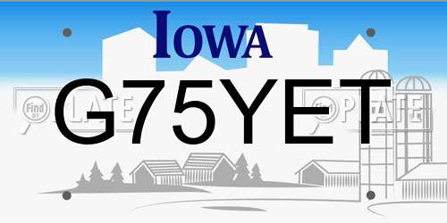 G75YET Iowa License Plate