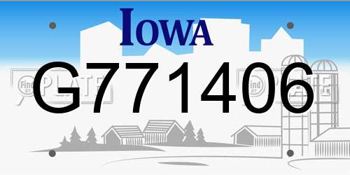 G771406 Iowa License Plate