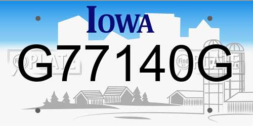 G77140G Iowa License Plate