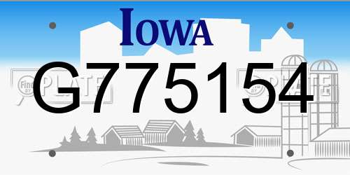 G775154 Iowa License Plate