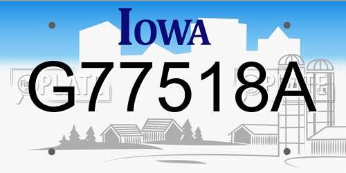 G77518A Iowa License Plate