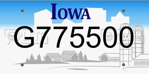 G775500 Iowa License Plate