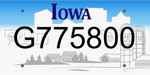 G775800 Iowa License Plate