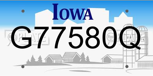 G77580Q Iowa License Plate