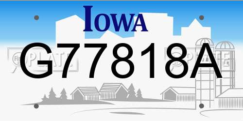 G77818A Iowa License Plate