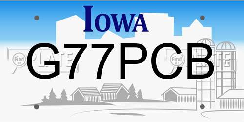G77PCB Iowa License Plate