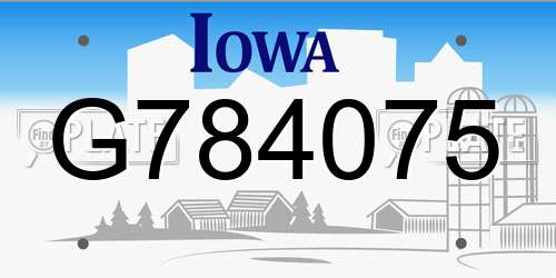 G784075 Iowa License Plate