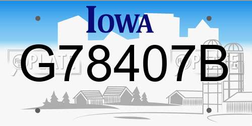 G78407B Iowa License Plate