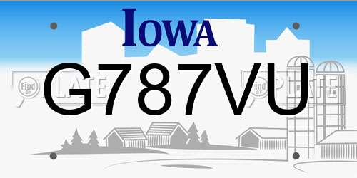 G787VU Iowa License Plate