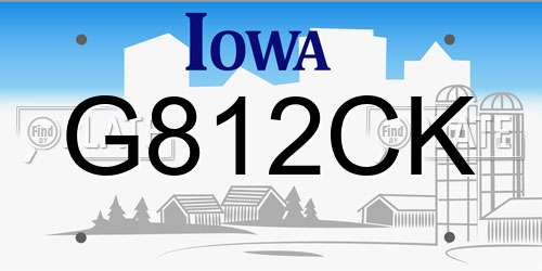G812CK Iowa License Plate