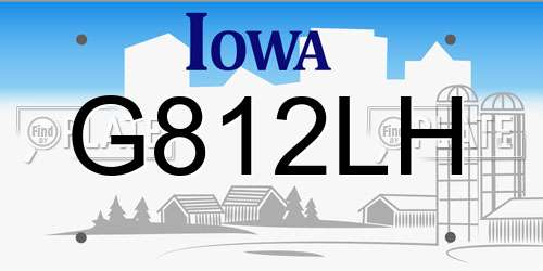 G812LH Iowa License Plate