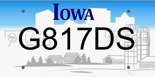 G817DS Iowa License Plate