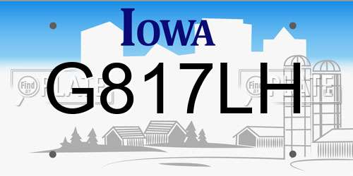 G817LH Iowa License Plate