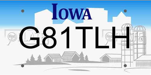 G81TLH Iowa License Plate