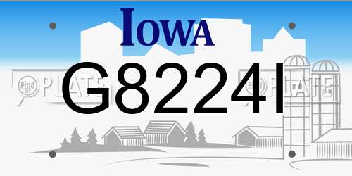 G8224I Iowa License Plate