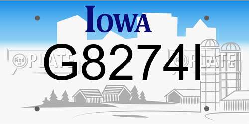G8274I Iowa License Plate