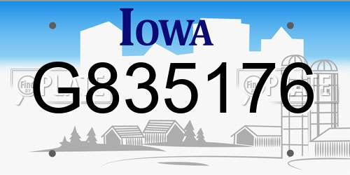 G835176 Iowa License Plate