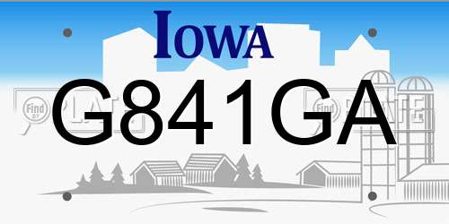 G841GA Iowa License Plate