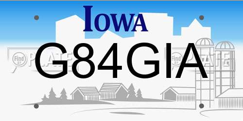 G84GIA Iowa License Plate