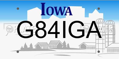 G84IGA Iowa License Plate