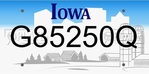 G85250Q Iowa License Plate