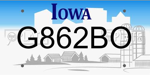 G862BO Iowa License Plate