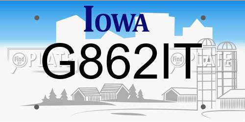 G862IT Iowa License Plate