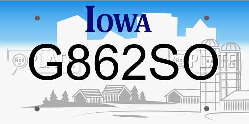 G862SO Iowa License Plate