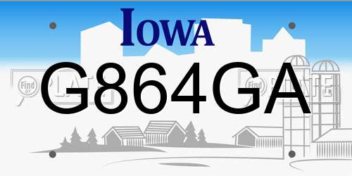 G864GA Iowa License Plate