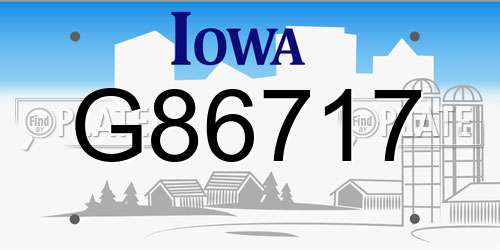 G86717 Iowa License Plate
