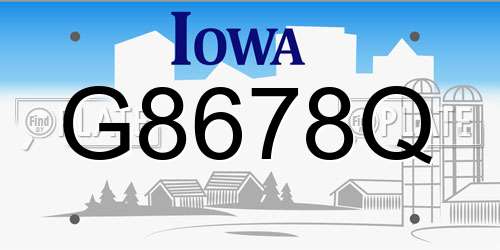 G8678Q Iowa License Plate