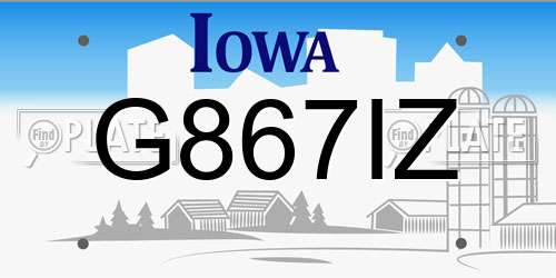 G867IZ Iowa License Plate