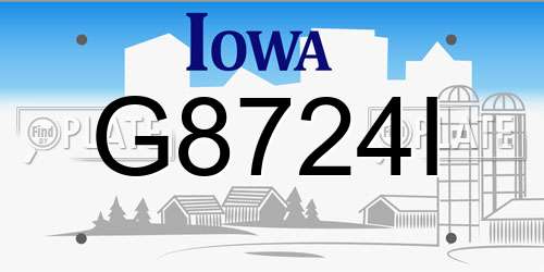 G8724I Iowa License Plate