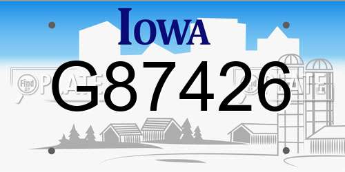 G87426 Iowa License Plate