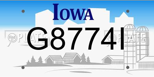 G8774I Iowa License Plate