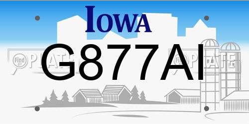 G877AI Iowa License Plate